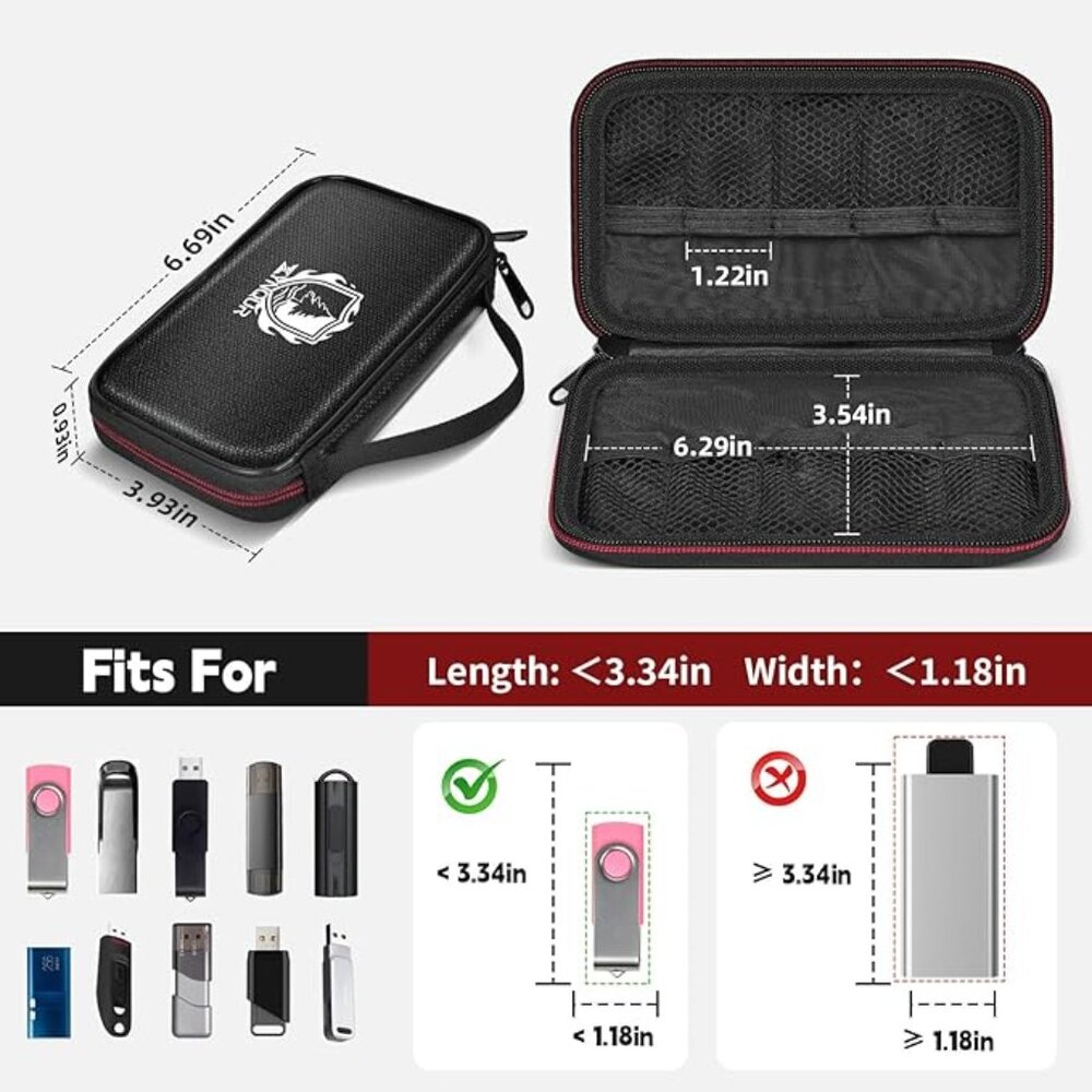 Fireproof Flash Drive Case 10 XL Slots